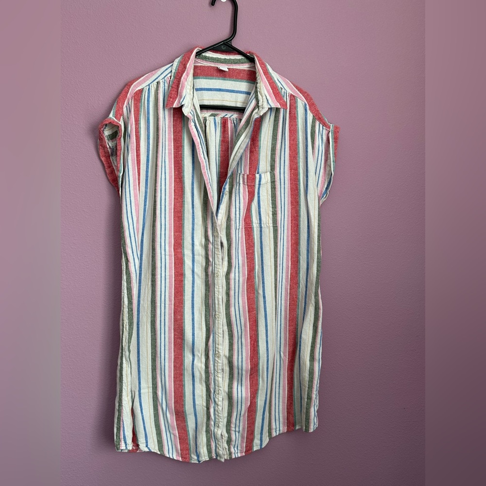 Old Navy striped button down dress